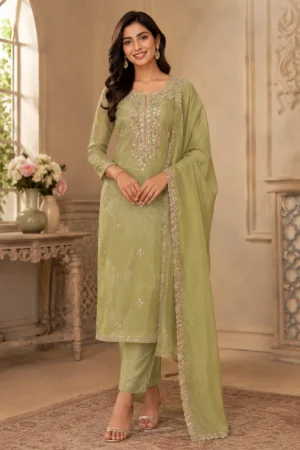 Pista Green Shimmer Gota Patti salwar suit