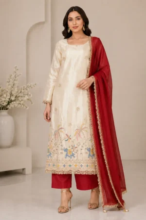 Classic Ivory Premium Shimmer salwar suit