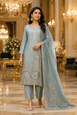 Sea Green Premium Organza salwar suit